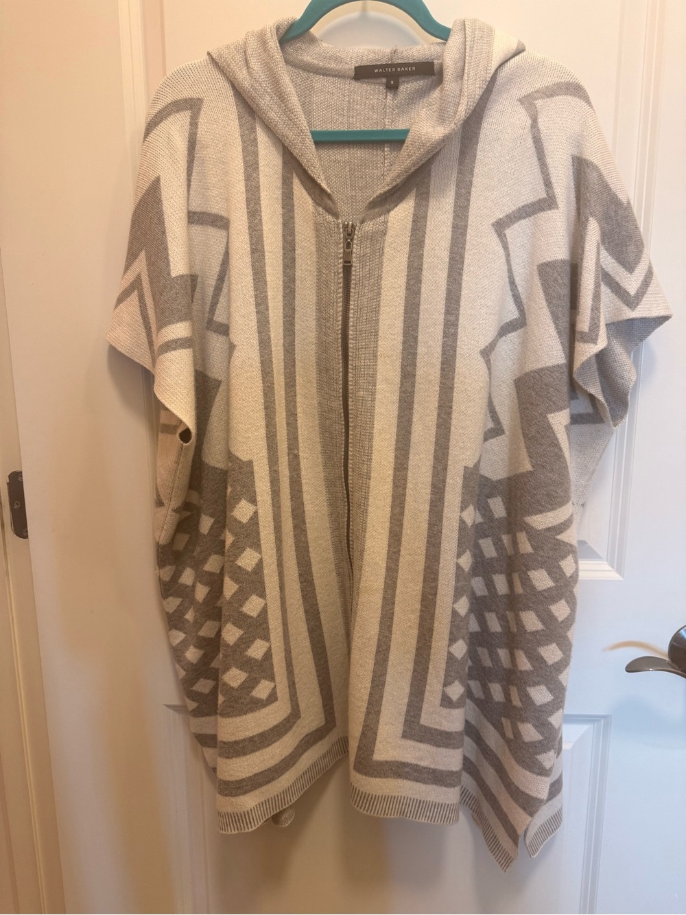 Walter Baker Light Gray Knit Pullover Hoodie